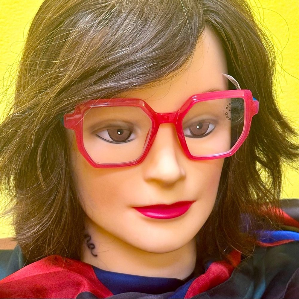 Pink + Blue Frame Reading Glasses(+2.50)